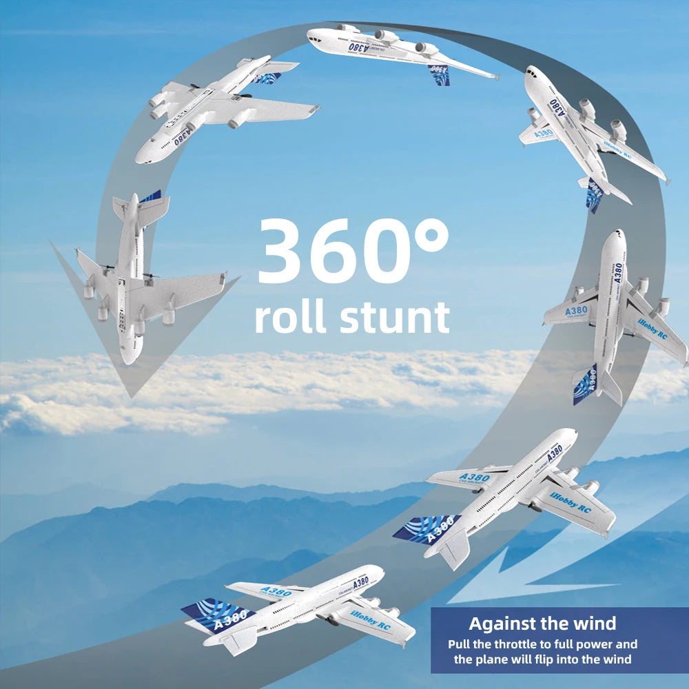 3Ch 2Ch A380 RC Plane Glider &ndash; Easy To Control Foam Aircraft