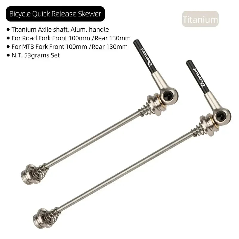 Quick Release Bicycle Skewer &ndash; Ultra Lightweight Titanium Alloy Design Titanium Color / CHINA
