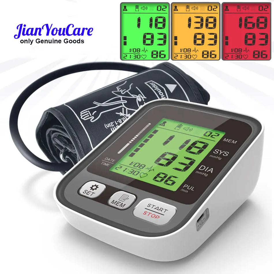JianYouCare Arm LCD Tensiometer &ndash; Large Cuff Monitor