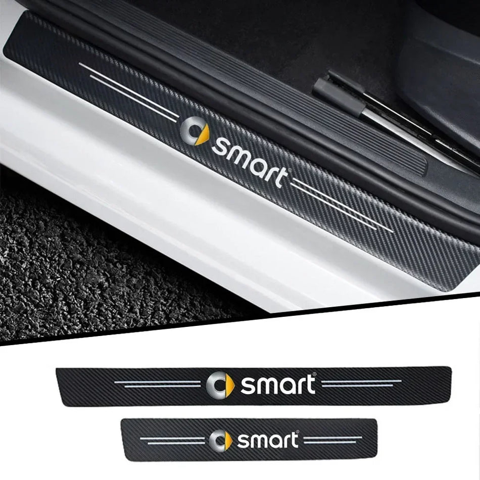 Autocollants de seuil de porte en fibre de carbone pour Smart Fortwo 453