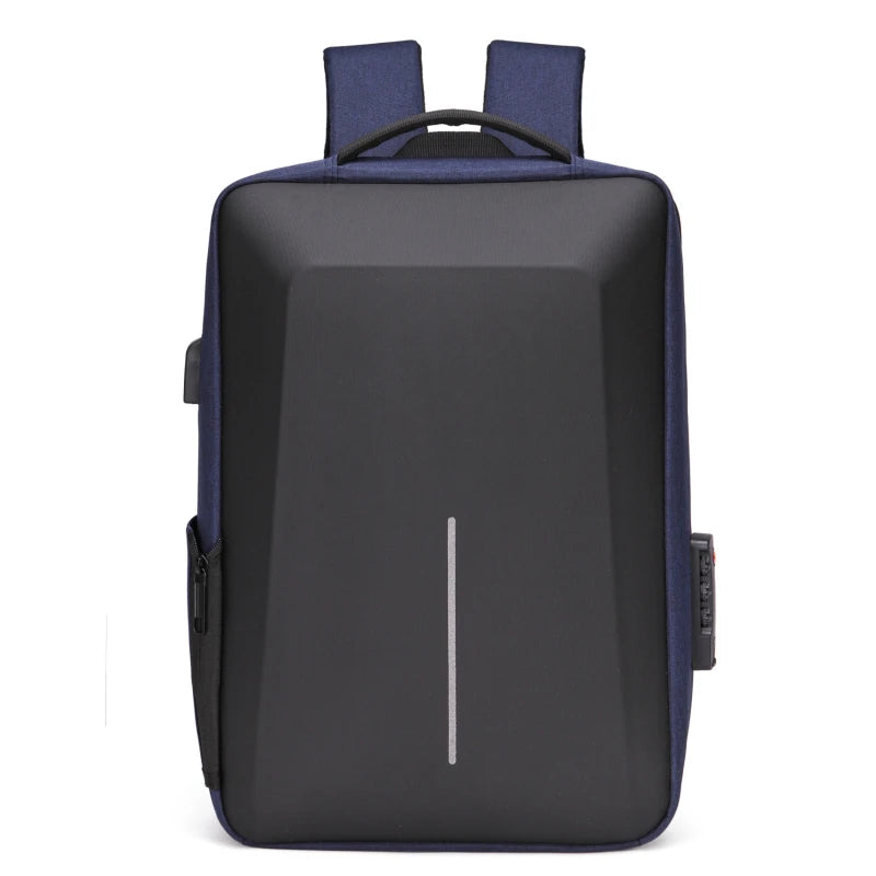 Men's Anti-Theft Backpack &ndash; High-Capacity Travel USB Charger Navy Blue