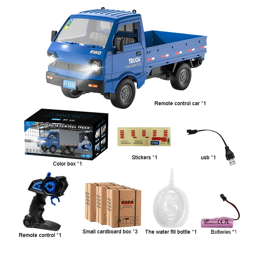 2.4G KF21 Scale Mini RC Cars Cargo Truck &ndash; Drift Function KF21-Blue