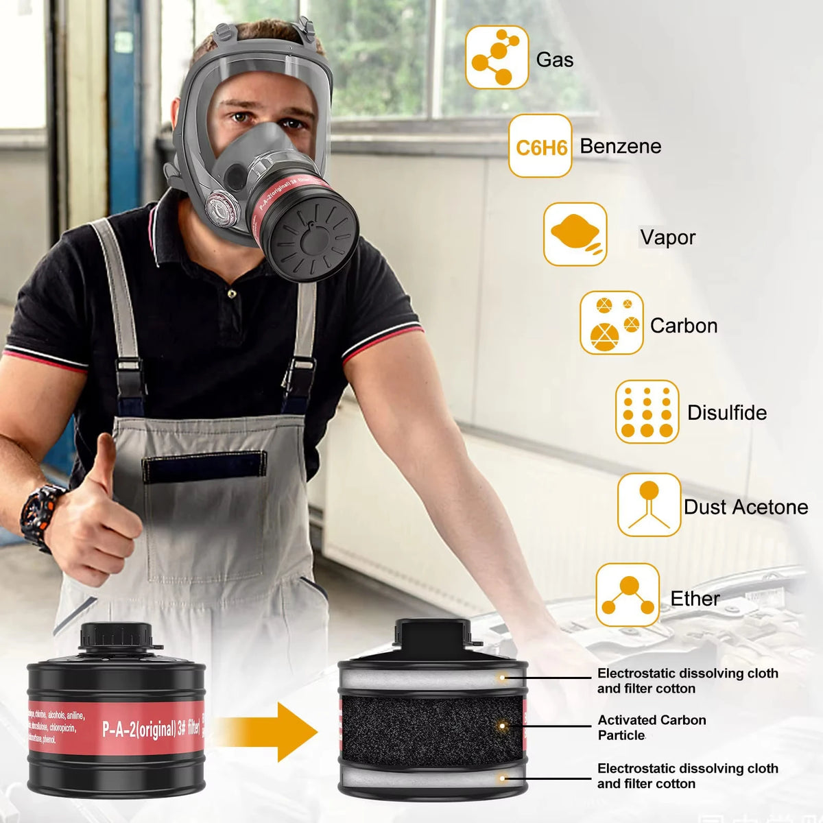 Full Face Gas Mask Survival Respirator &ndash; Superior Protection Against Harmful Chemicals