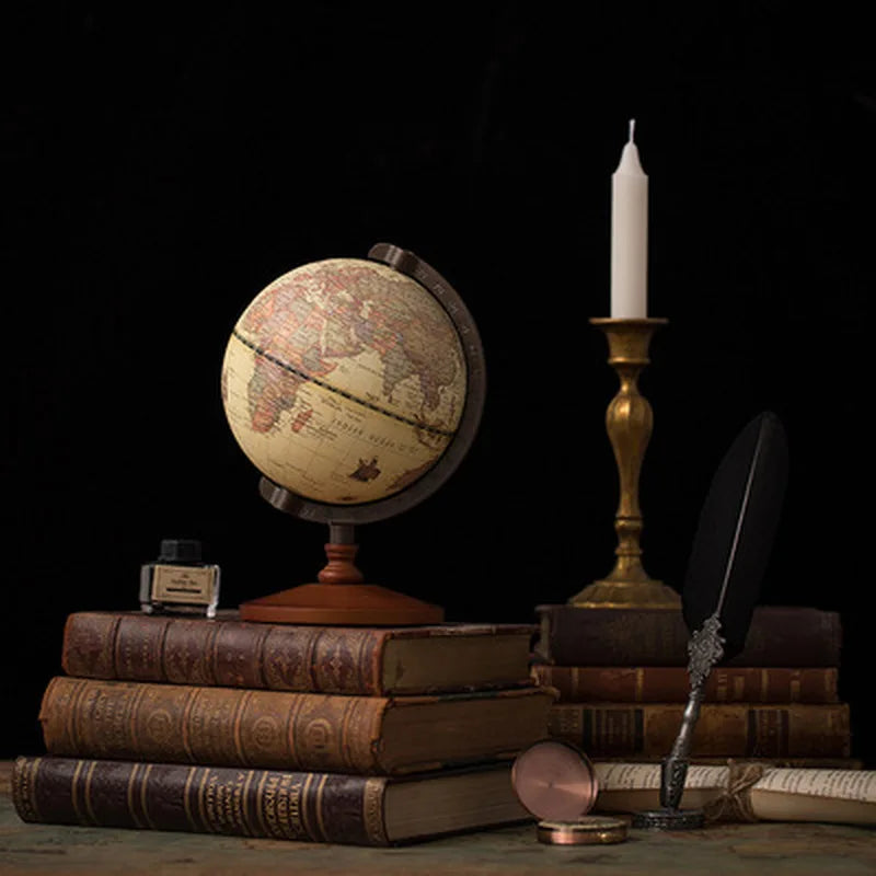 Retro Pure English Globe &ndash; Wooden Desk Decoration Piece