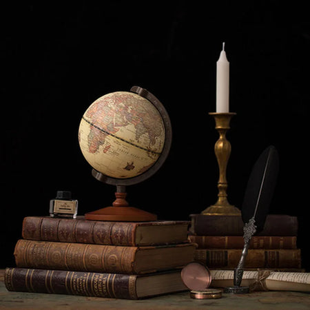 Retro Pure English Globe &ndash; Wooden Desk Decoration Piece
