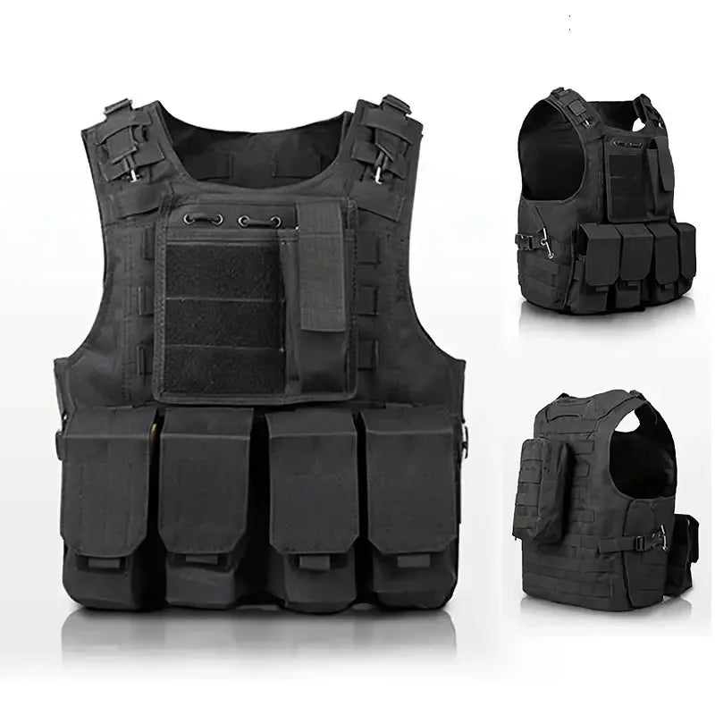 Tactical Airsoft Vest With Molle System - Detachable Bag