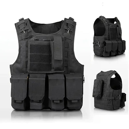 Tactical Airsoft Vest With Molle System - Detachable Bag