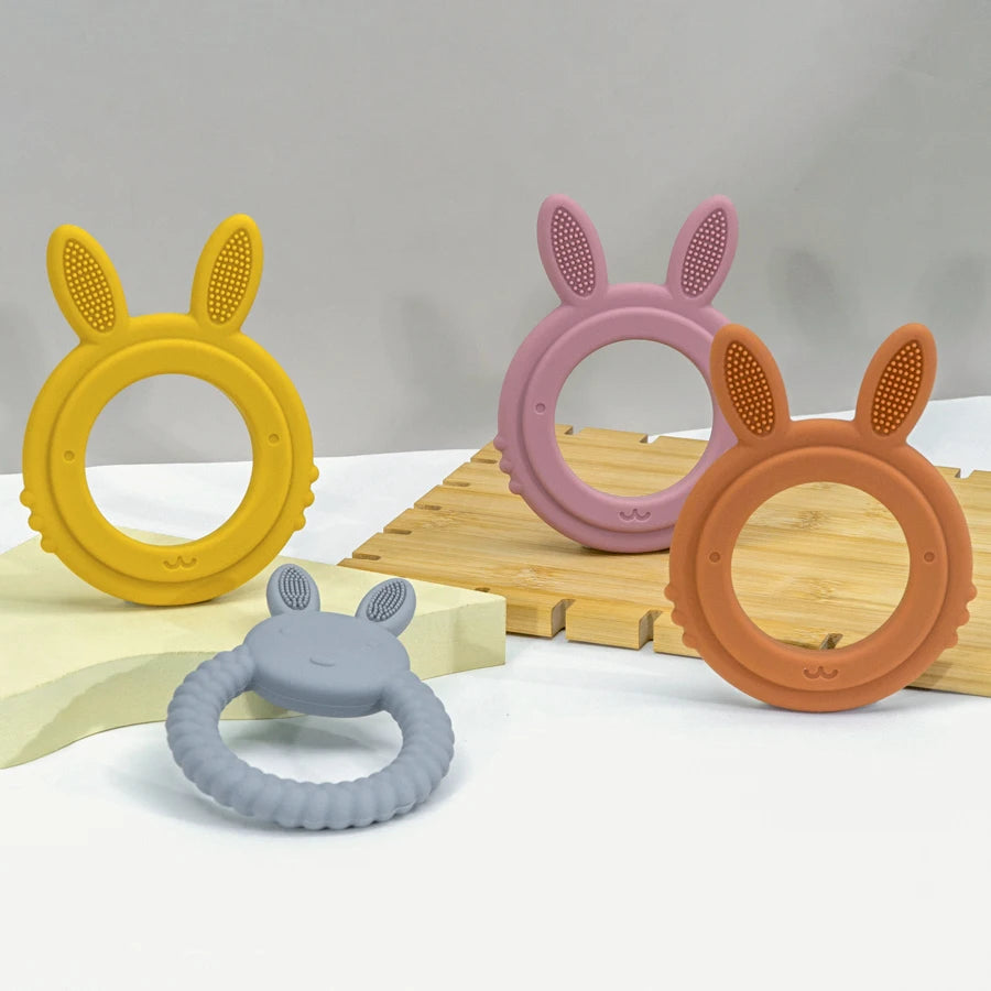 Muslin Life BPA-Free Silicone Baby Teether - Cute Cartoon Rabbit Design