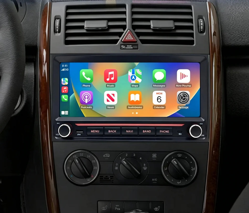 9,7-calowe radio samochodowe Double Din do Mercedes Benz Klasy B B200 W245 z Android Auto, Carplay i nawigacją GPS
