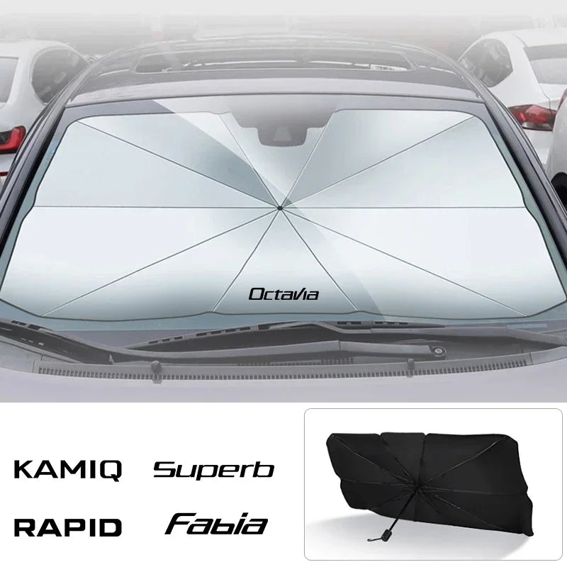 Premium Car Windshield Sunshade for Skoda Models