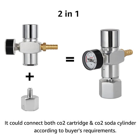 2 In 1 Co2 Mini Regulator &ndash; 0-60 PSI Pressure Range