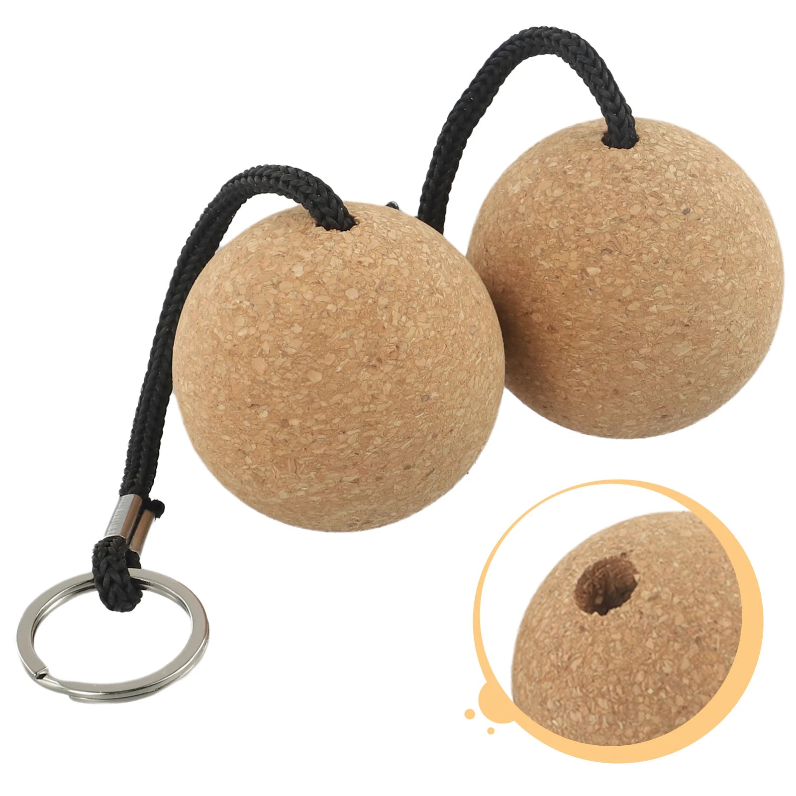 Floating Cork Ball Key Ring - 2 Pack for Safety &amp; Visibility in Water