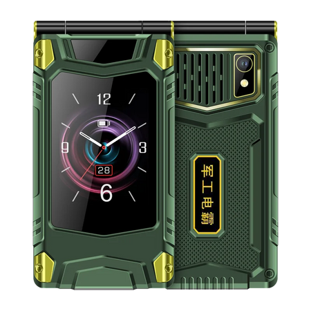 Mafam 2G Outdoor Folding Senior Phone - Large Buttons Green / Standard