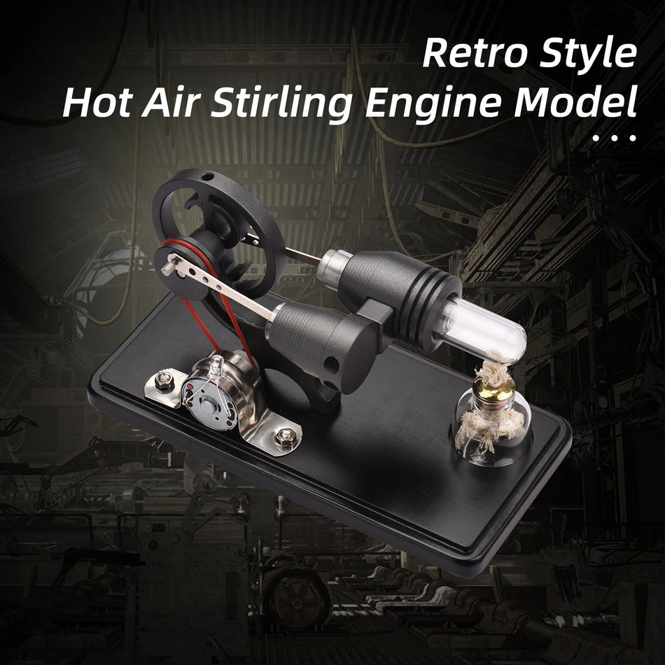 DIY Education Toy - Hot Air Stirling Engine Generator with LED &amp; Flywheel Design