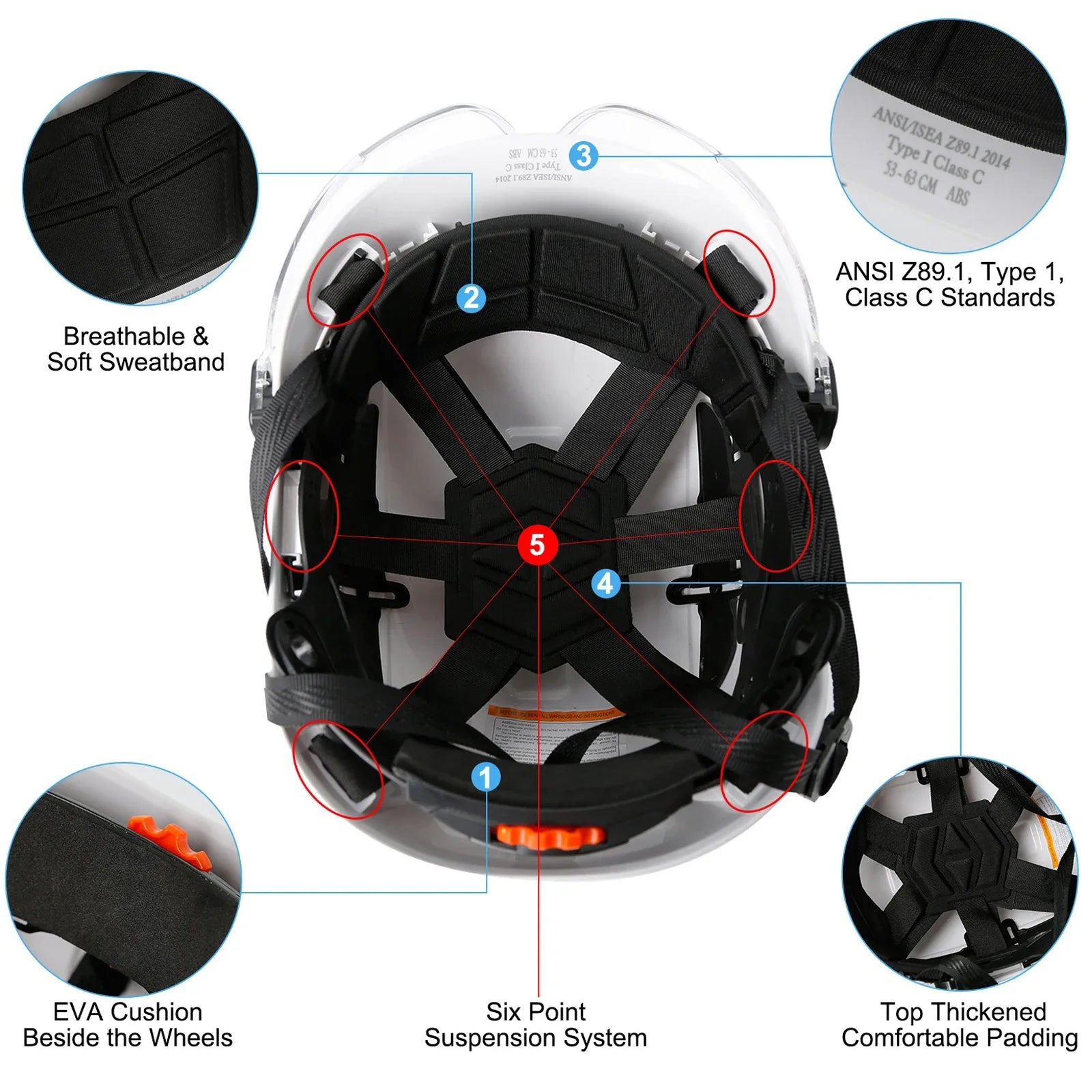 SF06 Construction Safety Helmet With Goggles - CE Certified