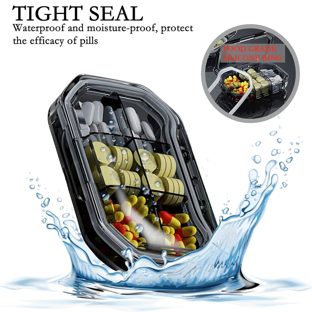 Compartment Small Pill Box &ndash; Compact and Moisture Proof Travel Organizer