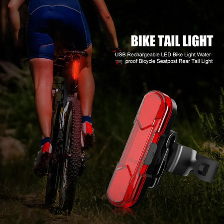Waterproof LED Bike Tail Light Rechargeable Bicycle Rear