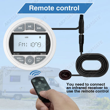 MS-12RV-1 RV Stereo Radio &ndash; Bluetooth IPX5 200W Output