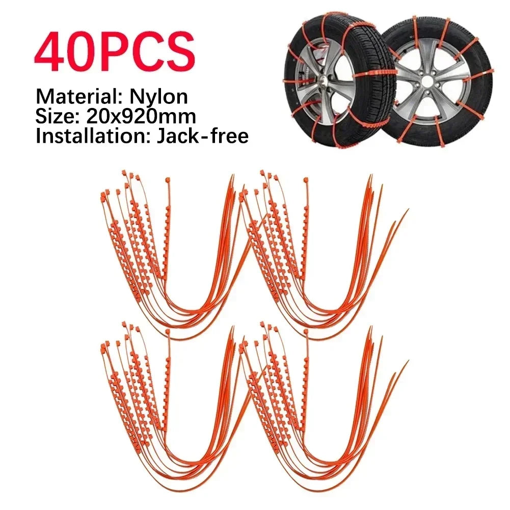 Car Tire Chains Winter Snow Tyre Anti Skid &ndash; Lightweight 40pcs