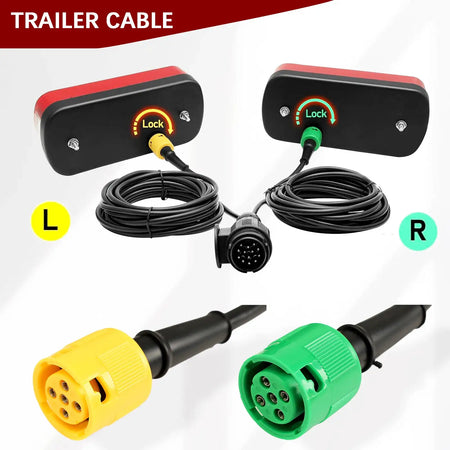 5M 13-Pin 2x5-Pin Trailer Wiring Harness Kit For Towing Electric Connector Bayonet Plugs Universal Trailers Light by InterCyprus Trading Ltd