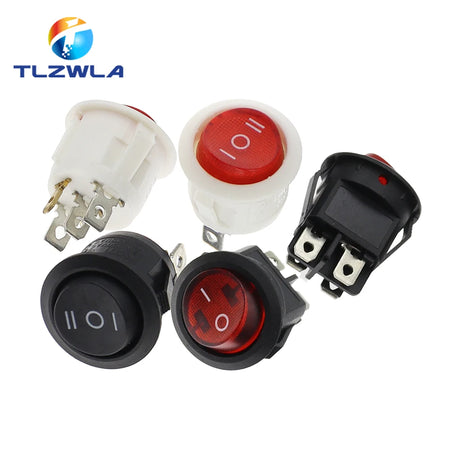 TLZWLA Round Rocker Switch &ndash; LED Illuminated Design for Versatile Usage
