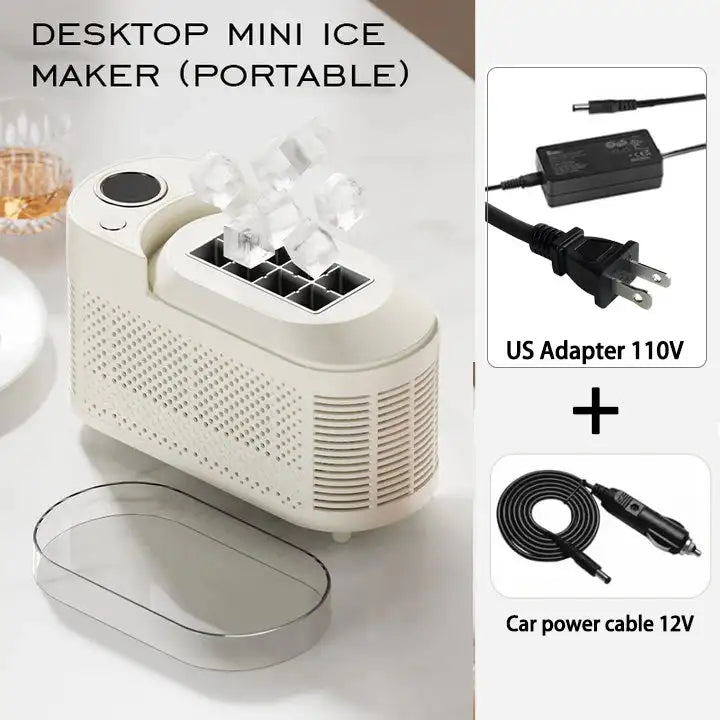 Portable Cube Ice Maker For Home Office Car 12V 110V 220V 110v 12V White
