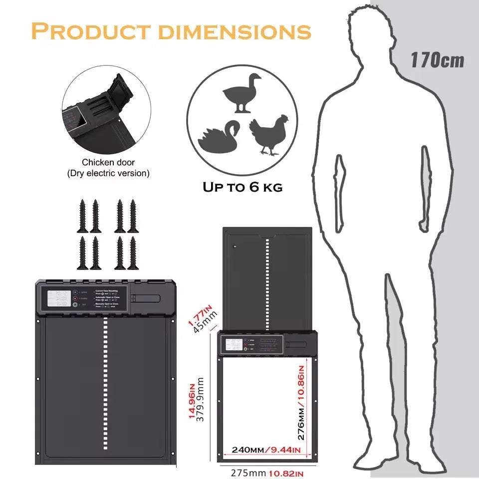 PFS-172C Aluminum Automatic Chicken Coop Door &ndash; Smart Timer