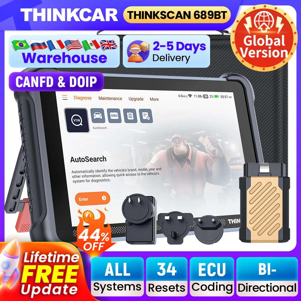 THINKCAR THINKSCAN 689BT - Bi-Directional ECU Coding CANFD