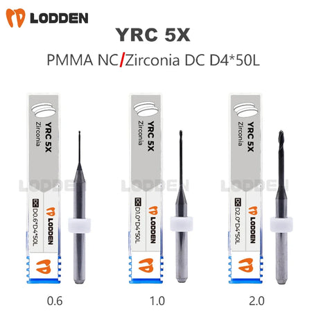 YRC 5X Milling Burs &ndash; Precision Grinding for Zirconia PMMA 5X Zirconia 1.0