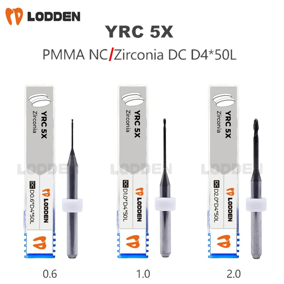 YRC 5X Milling Burs &ndash; Precision Grinding for Zirconia PMMA 5X Zirconia 1.0