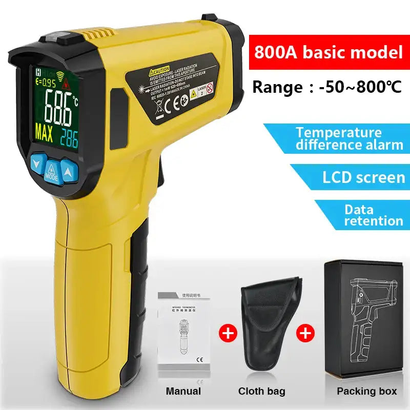 Infrared Thermometer Non Contact Emissivity Adjustable 800A / CHINA