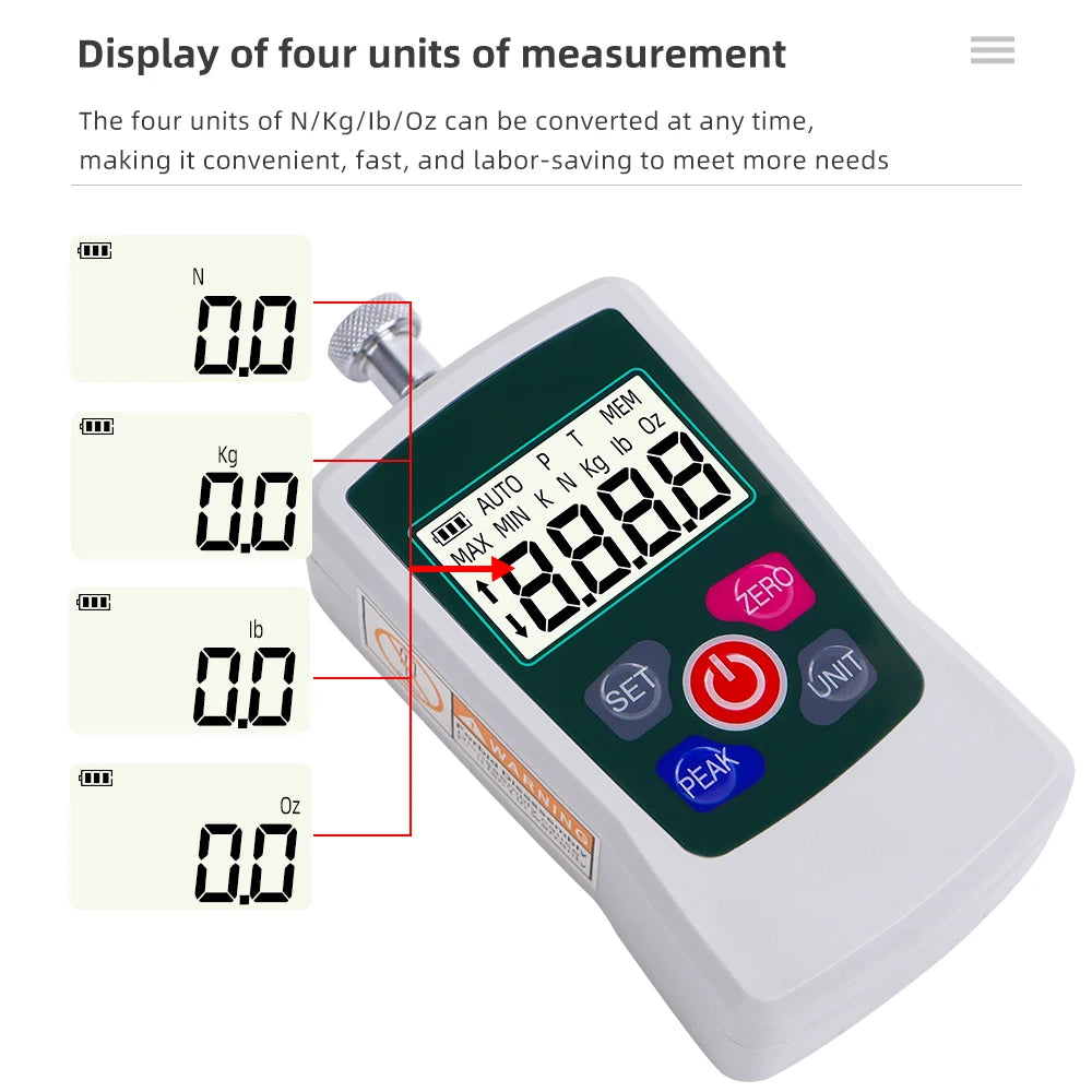 100N To 500N Digital Force Gauge &ndash; Four Unit Measurements