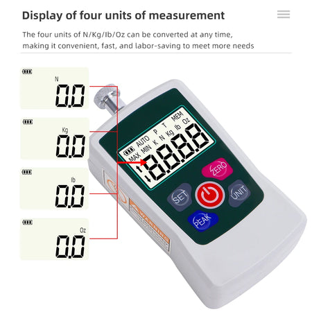 100N To 500N Digital Force Gauge &ndash; Four Unit Measurements