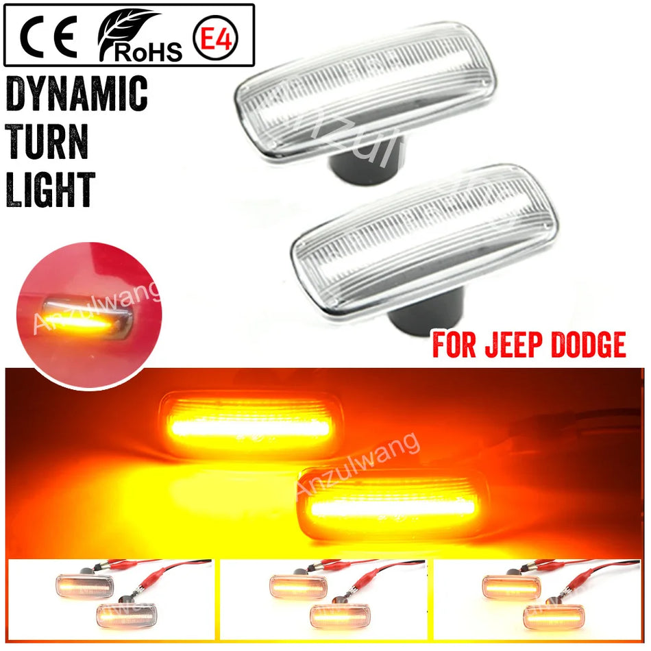 Luces de señal de giro LED dinámicas para Jeep Commander Patriot Compass Grand Cherokee