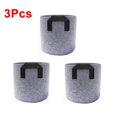 Vegetable Grow Bags 1-12 Gal Nonwoven With Handles &ndash; Durable 3PCS Grey / 2Gallon 20X20cm / CHINA