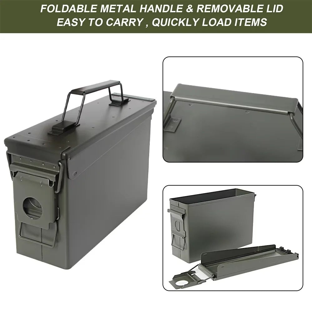 Ammo 30 Cal Metal Ammo Can - Waterproof Storage Box