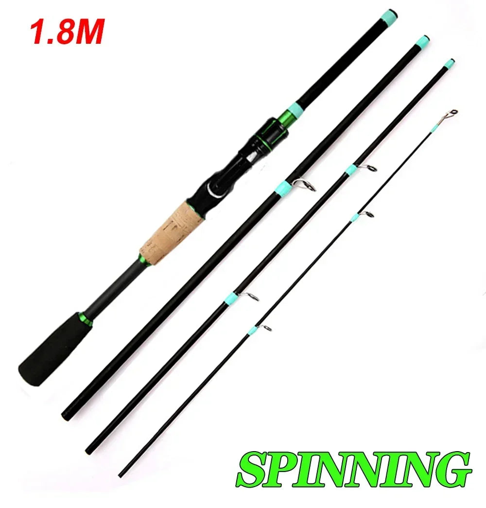 Ultralight Casting Spinning Lure Fishing Rod - 1.8/2.1m Carbon Fiber 1.8M Spinning Rod