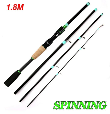 Ultralight Casting Spinning Lure Fishing Rod - 1.8/2.1m Carbon Fiber 1.8M Spinning Rod