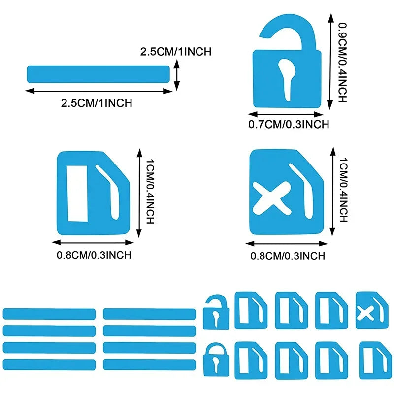 18Pcs Car Luminous Door Window Lift Stickers - Glow