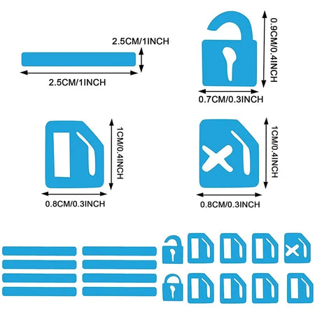 18Pcs Car Luminous Door Window Lift Stickers - Glow