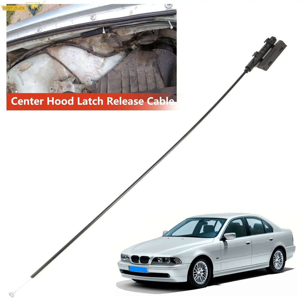 Bonnet Hood Release Cable 51238190754 Locking Latch Release Wire Automotive Accessories For BMW E39 520i 523i 525i 528i 98 - 05 by InterCyprus Trading Ltd