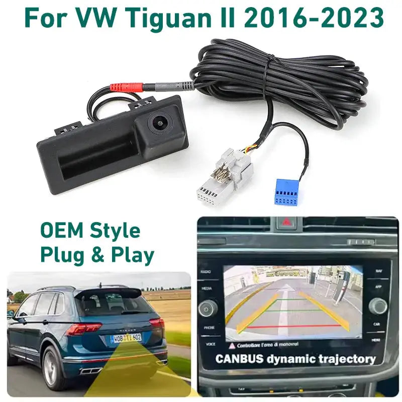 GreenYi CanBus Dynamic Car Rear View Backup Camera For VW Tiguan Skoda Octavia A7 5E Superb 3V Caddy 2K MIB OEM Stereo Plug&Play by InterCyprus Trading Ltd