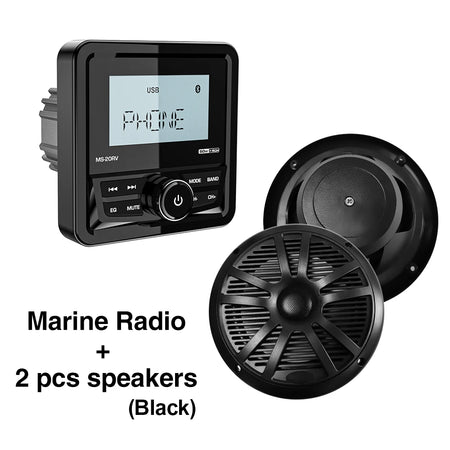 MS-20RV-1 &ndash; Bluetooth IPX5 Waterproof 200W Marine Stereo Radio Black