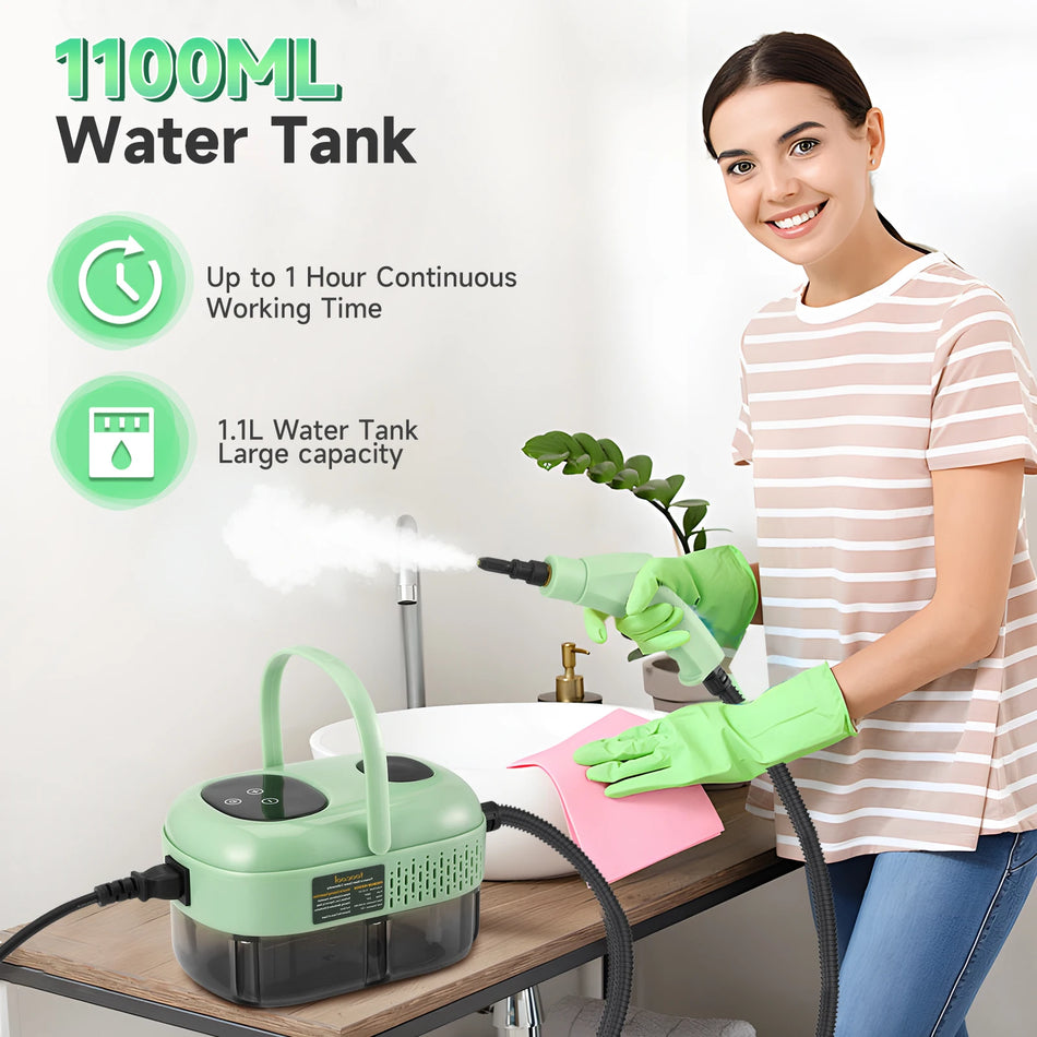 2500W Χειροκίνητος Ατμοκαθαριστής Με 3 Κεφαλές Βούρτσας Έξυπνη Αφή