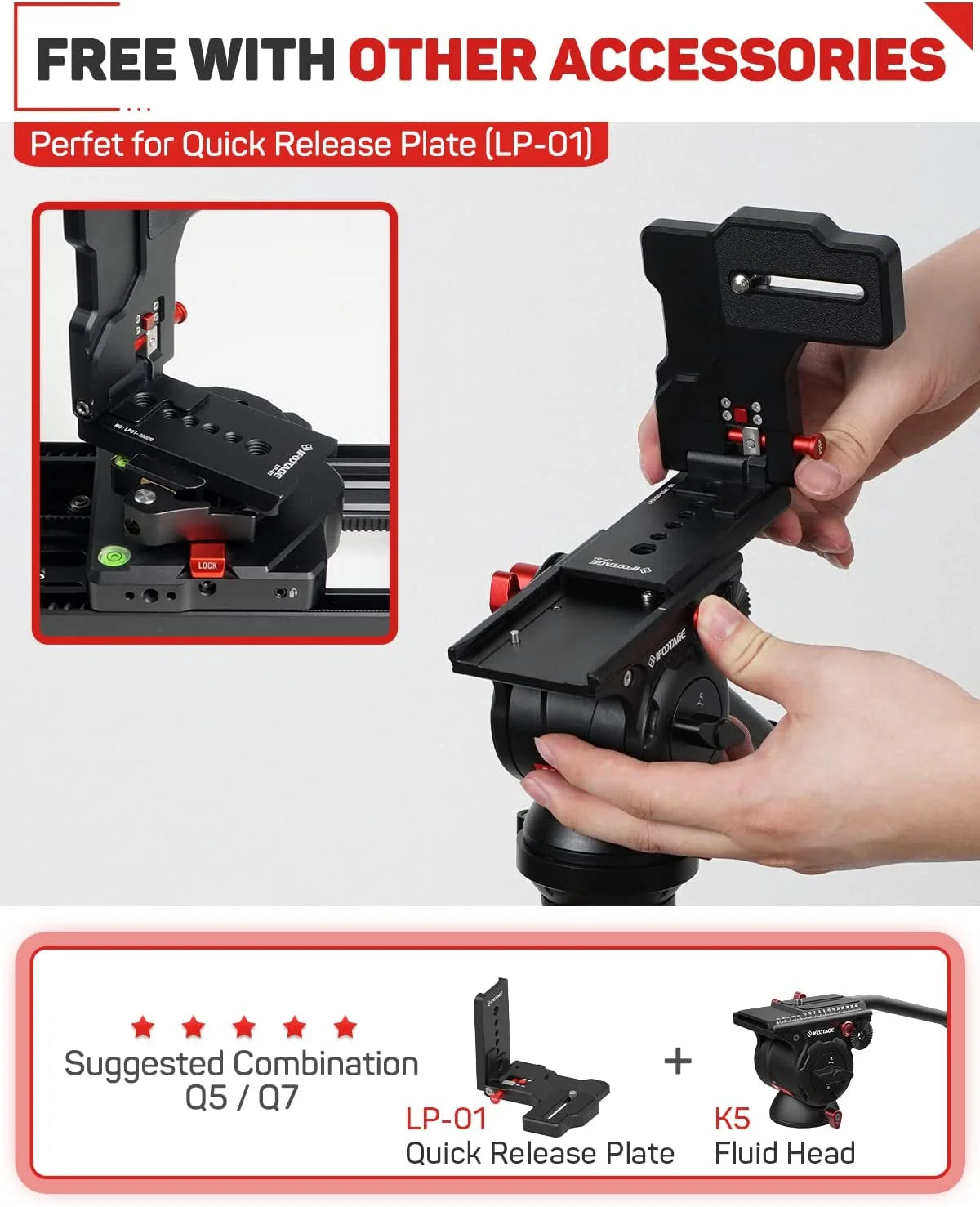 IFOOTAGE LP-02 L-Shape Bracket Plate &ndash; Ultra-Lightweight