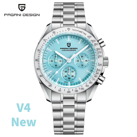 Luxury Men's Quartz Chronograph Watch - PAGANI DESIGN 2025 Sky Blue / CHINA