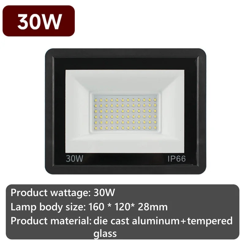 IP66 Αδιάβροχο Φωτιστικό Κήπου LED 100W, Αλουμινένιο Σώμα για Εξωτερικό Φωτισμό