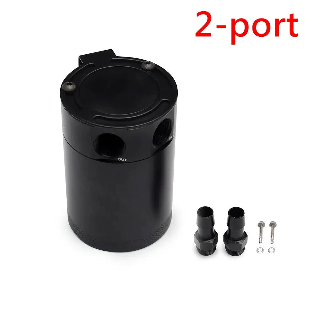 Universal Car Racing Baffled Aluminum 2-Port/3-Port Oil Catch Can Tank Reservoir Separator by InterCyprus Trading Ltd