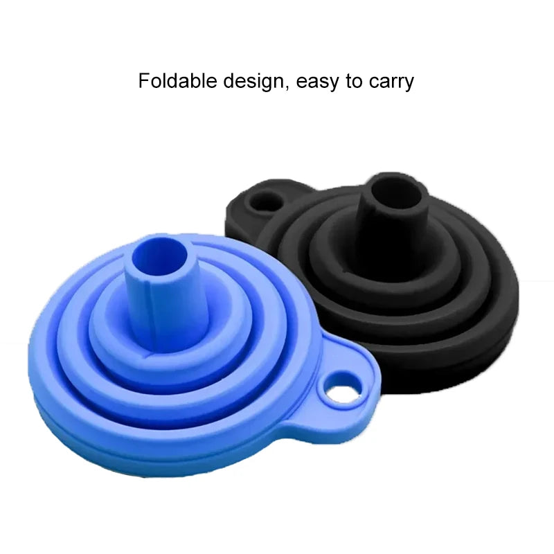 Embudo de Aceite de Silicona Plegable para Coche, Ajuste Universal, Portátil