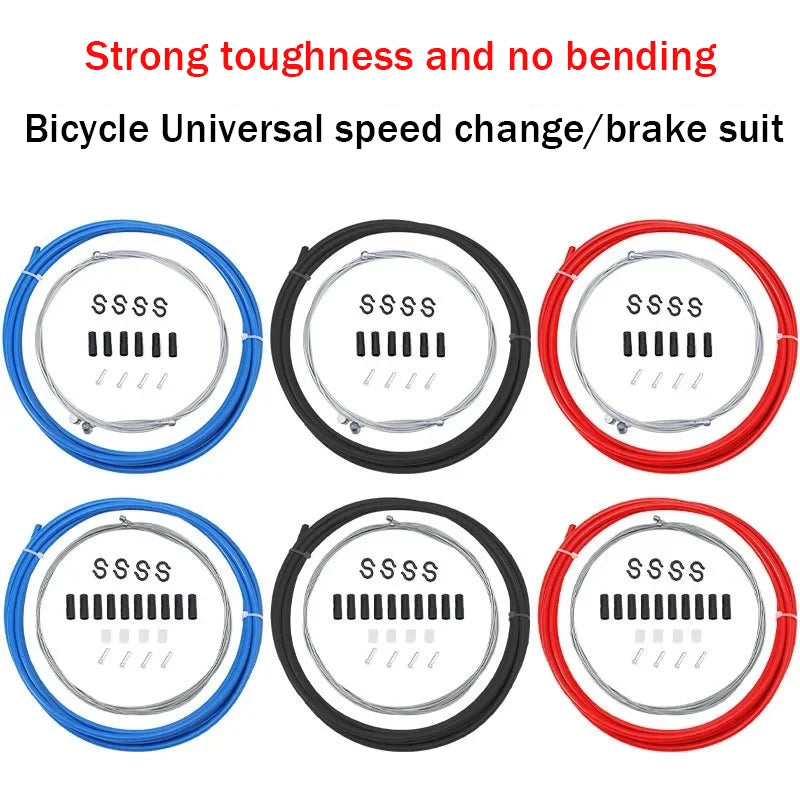 Juego universal de fundas para cables de bicicleta para bicicletas de montaña, carretera y plegables, acero inoxidable